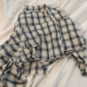 Mia Joy Plaid Skirt with pull string accents.